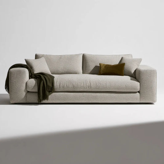 Trzyosobowa sofa bouclé kremowa 220 x 95 x 85 cm